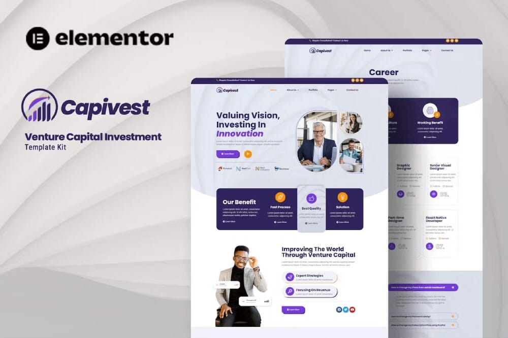 template-3 Capivest: Elementor Template Kit for Venture Capital & Investment Firms - Image 1