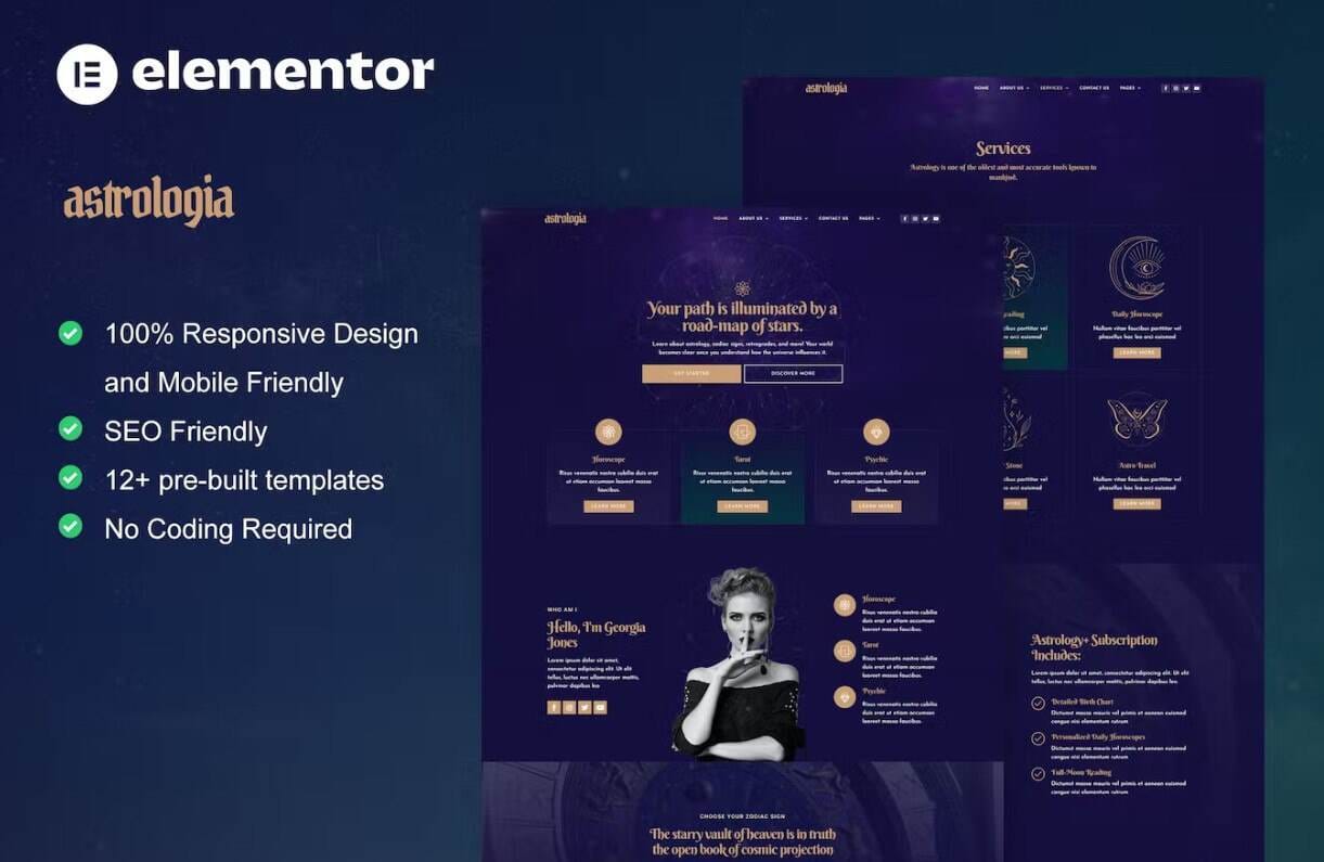 template-kits-27 Astrologia: Elementor Template Kit for Horoscope & Astrology Services - Image 1