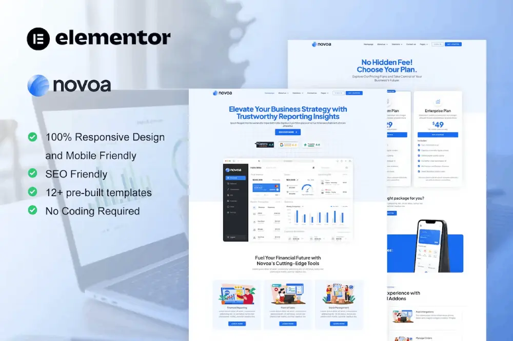 template-kits-5 Techt: Elementor Template Kit for IT Solutions & Services - Image 1