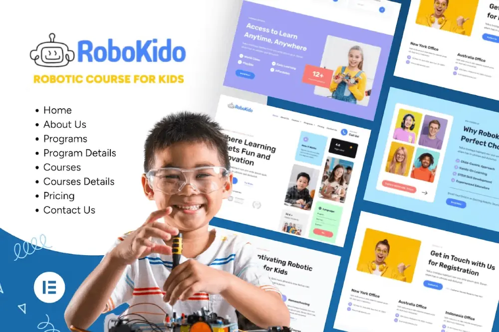template-kits-6 Robokido – Elementor Template Kit for Kids’ Online Learning Courses - Image 1