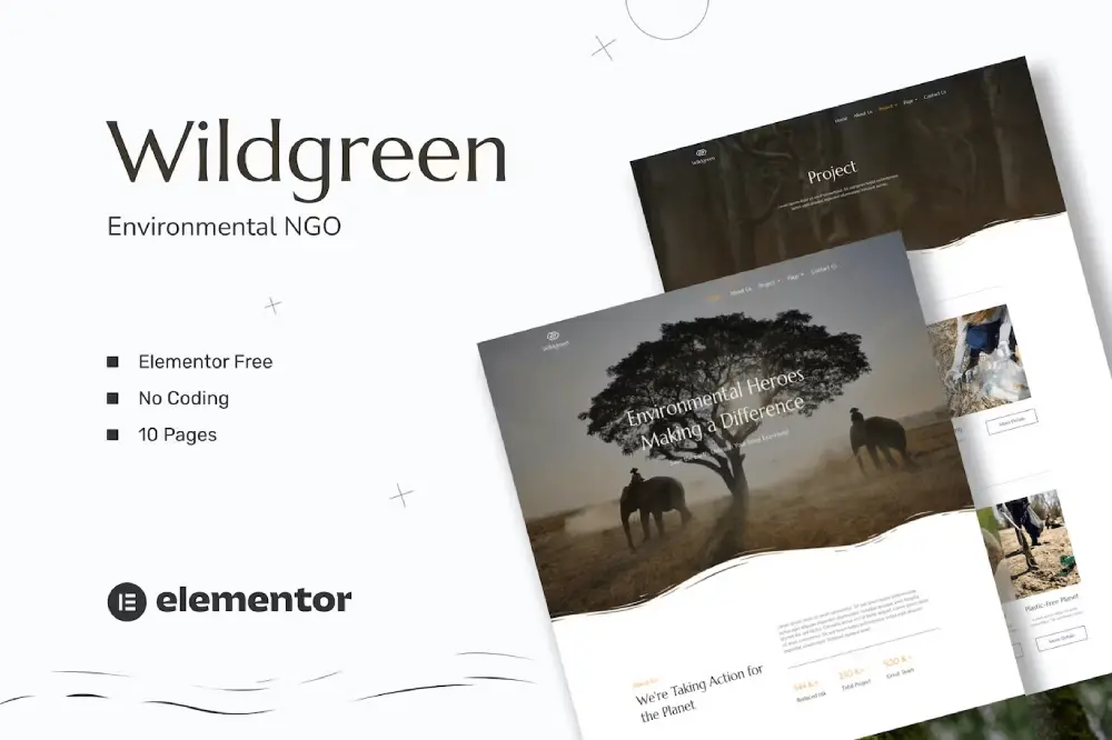 template-kits-8 Wildgreen: Elementor Template Kit for Environmental NGOs & Causes - Image 1