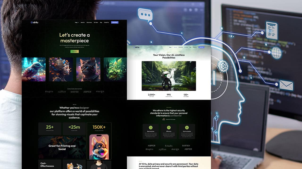 virtual-ai-agency AI Agency Elementor Template Kit for AI Agencies & Startups - Image 1
