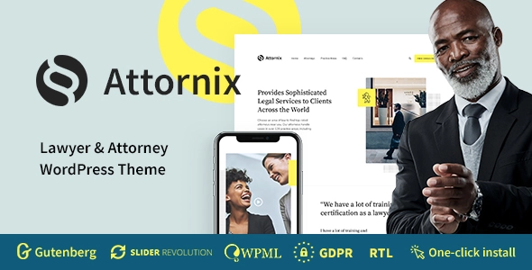 Attornix Lawyer WordPress Theme With Lifetime License Key | Lifetime License | One Time Payment
