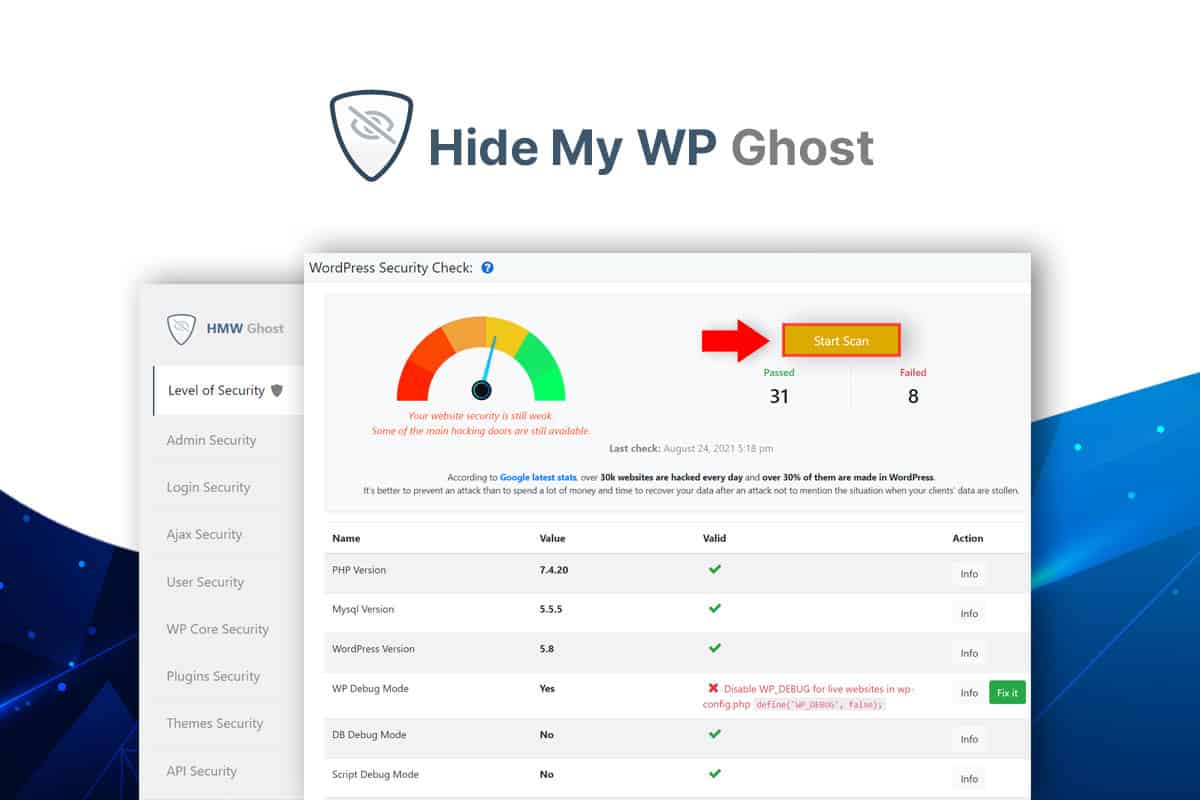 Hide My WP Ghost Security Plugin for WordPress Lifetime License | One Time Payment Hide My WP Ghost Security Plugin for WordPress Lifetime License | One Time Payment