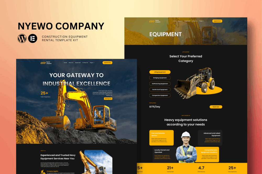 Nyewo-Cover.png Nyewo – Construction Equipment Rentals Elementor Template Kit