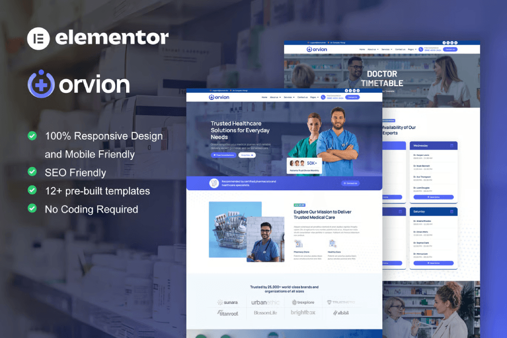 OrvionCover-1.png Orvion – Pharmacy & Medical Service Elementor Pro Template Kit