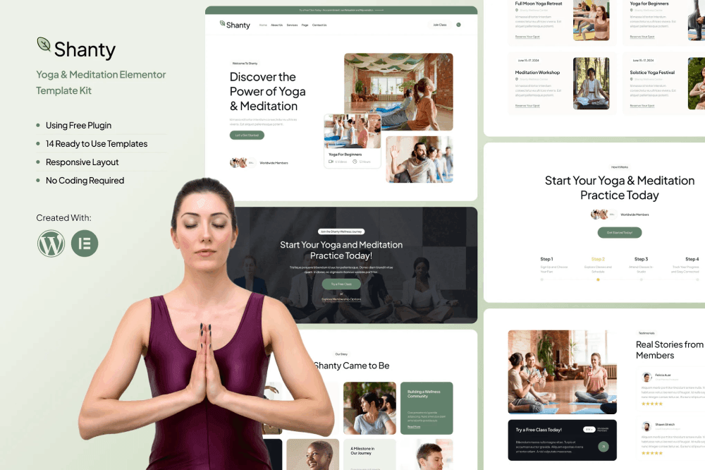 ShantyCover.png Shanty – Yoga & Meditation Elementor Template Kit