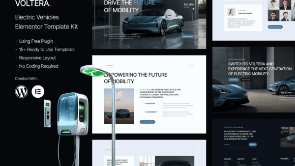Voltera – Electric Vehicles Elementor Template Kit