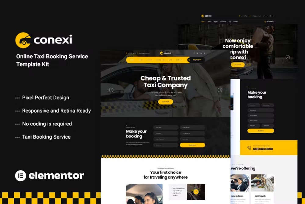 conexicover.jpg Conexi – Online Taxi Booking Service Template Kit