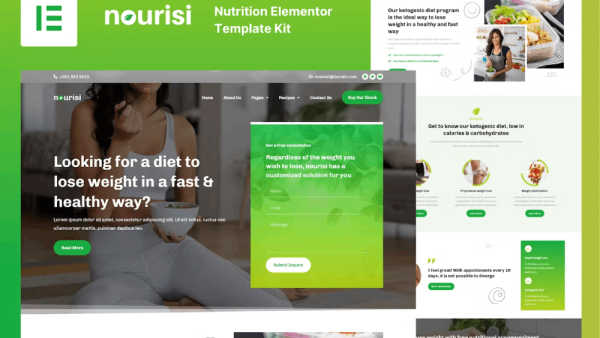Nourisi – Nutrition Elementor Template Kit