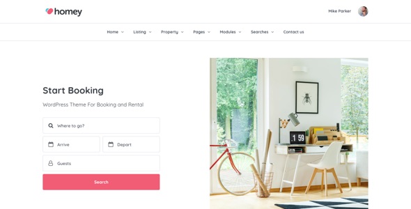 Homey Theme for Booking and Rentals