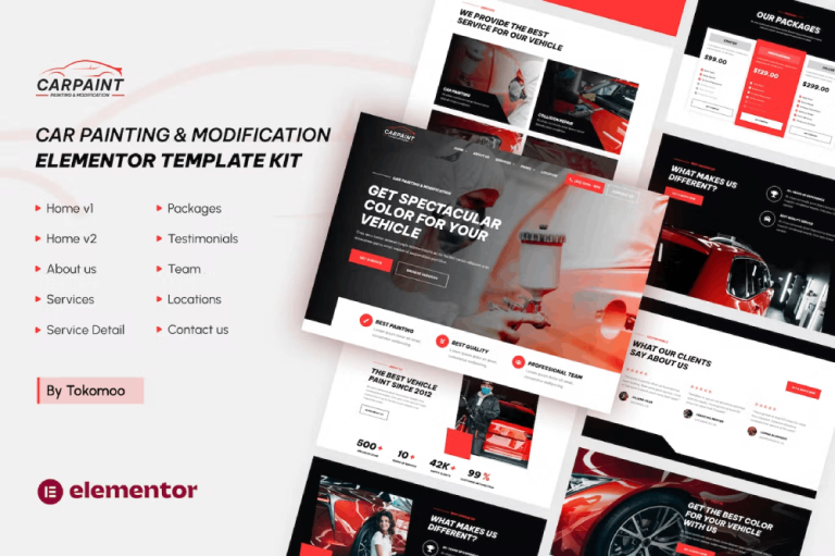 Carpaint – Car Painting and Modification Elementor Template Kit