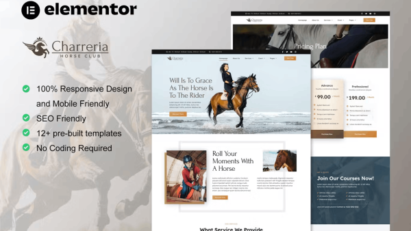 Charreria and Horse Riding Club Elementor Template Kit