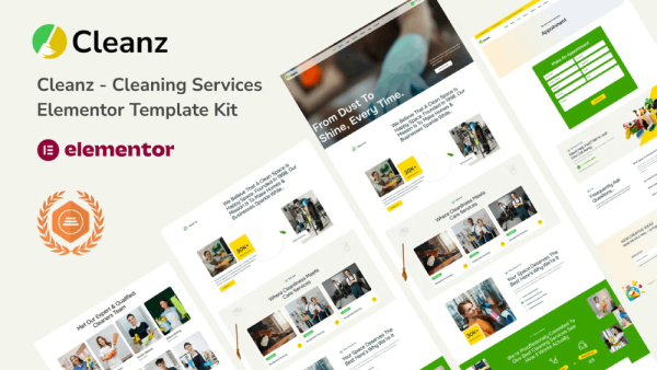 Cleanz – Cleaning Service Elementor Template Kit