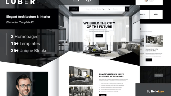 Luber – Elegant Architecture and Interior Elementor Template Kit