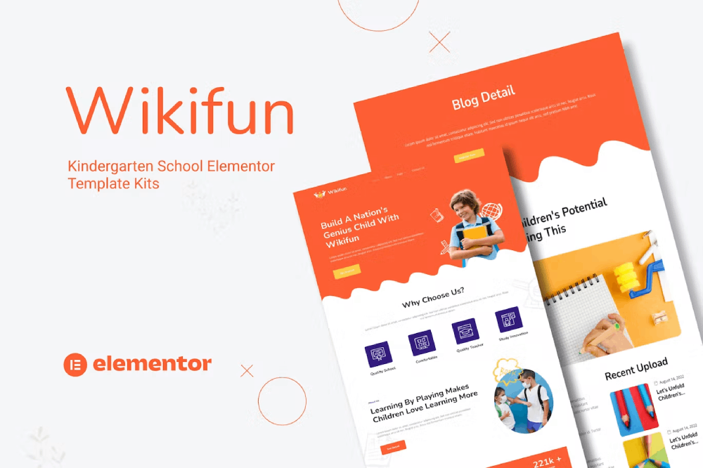CoverFigma.png Wikifun and Kindergarten School Elementor Template Kit