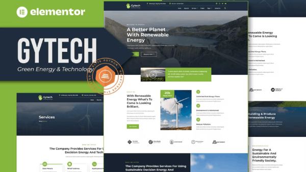 Gytech – Green Energy and Technology Elementor Pro Template Kit