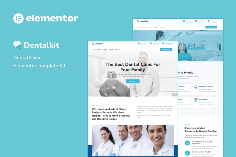 Dentistkit and Dental Clinic Elementor Template Kit