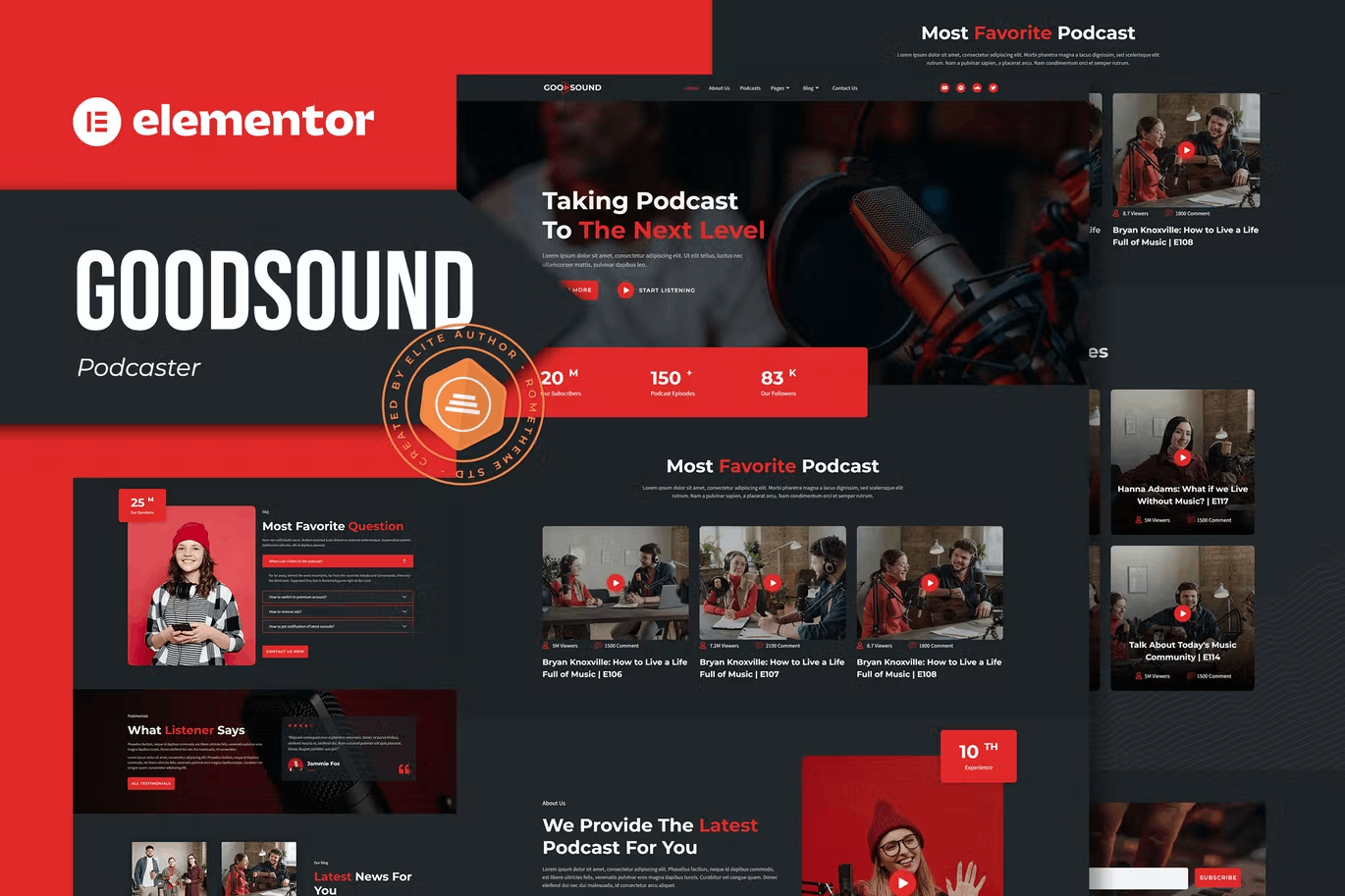 Goodsound-Coverimage-t.png Goodsound and Podcaster Elementor Template Kit