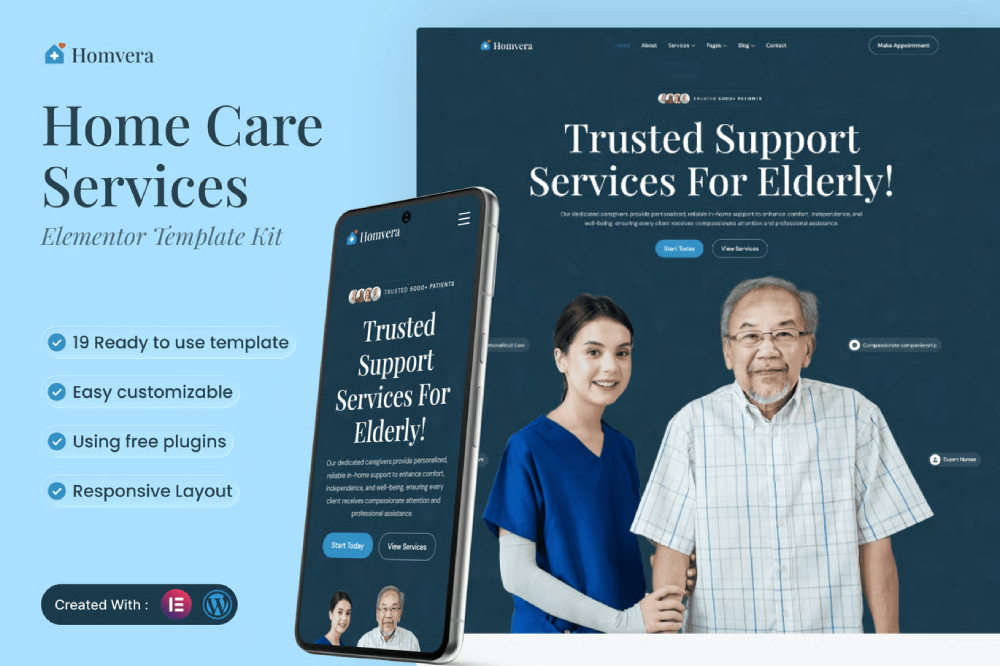 Homvera-Cover-1.png Homvera – Home Care Services Elementor Template Kit
