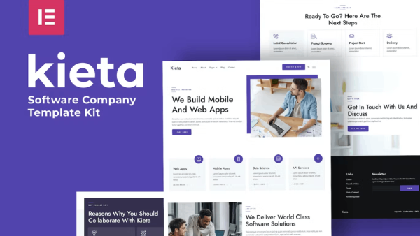 Kieta – App and Software Agency Elementor Template Kit
