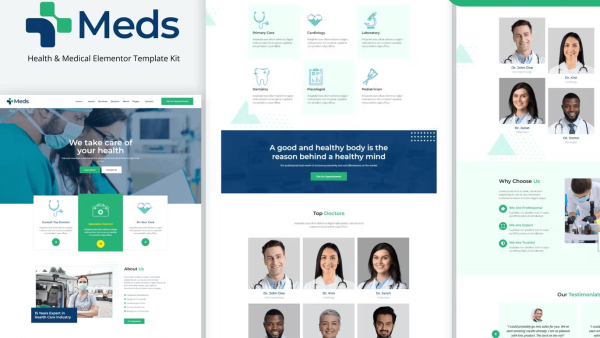 Meds – Health and Medical Elementor Template Kit