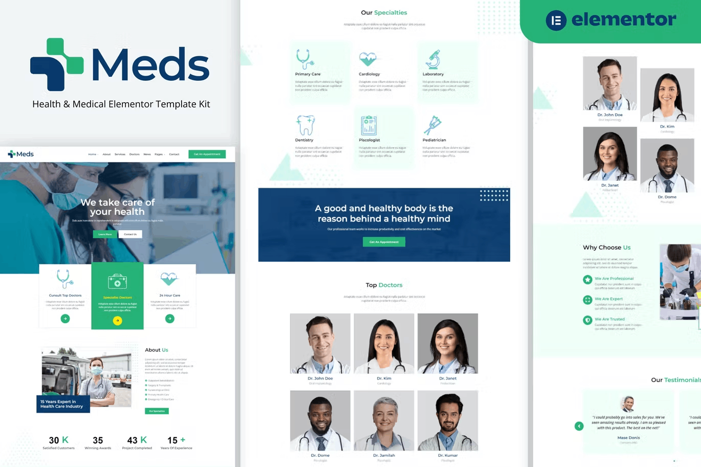Meds-Cover.png Meds – Health and Medical Elementor Template Kit