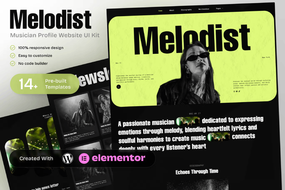 MelodistaCover-1.png Melodist – Musician Profile Elementor Template Kit