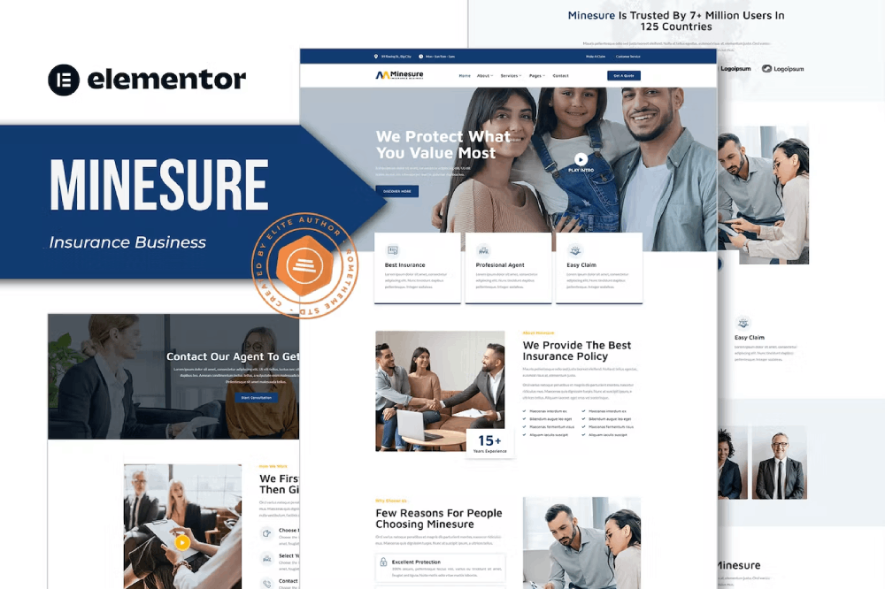 Minesure-Cover.png Minesure and Insurance Business Elementor Template Kit
