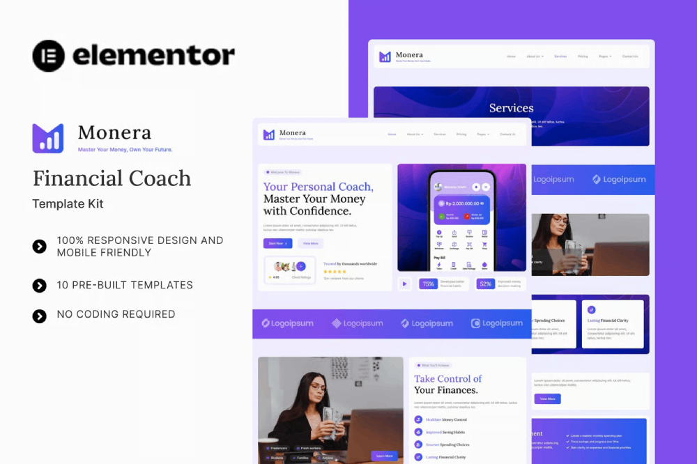 MoneraCover-1.png Monera – Financial Coach Elementor Template Kit