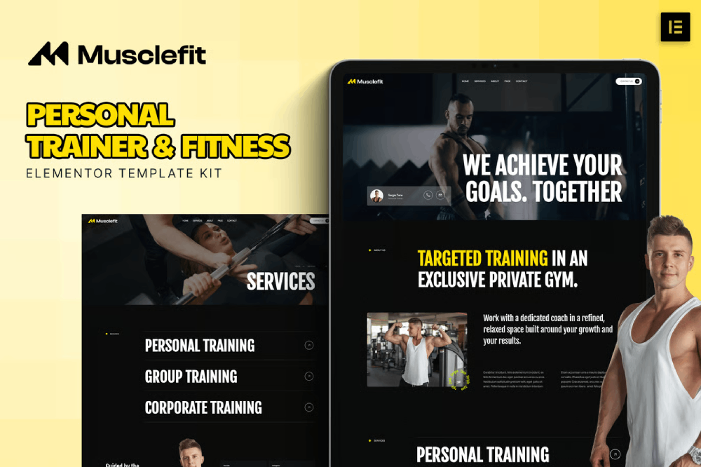 MusclefitCover-1.png Musclefit – Personal Trainer & Fitness Elementor Template Kit