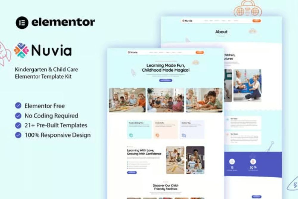 Nuvia-Cover-1.png Nuvia – Kindergarten & Child Care Elementor Template Kit
