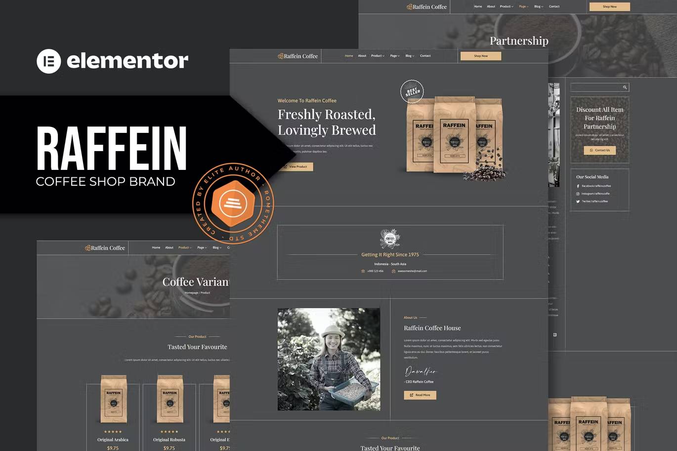 Raffein2-Coverimage-template-kit-2022.jpg Raffein and Coffee Shop Brand Elementor Template Kit
