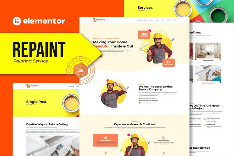 Repaint and Painting Company Service Elementor Template Kit