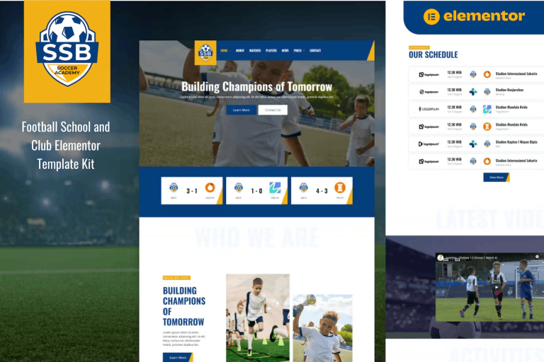 SSB – Football School and Club Elementor Template Kit