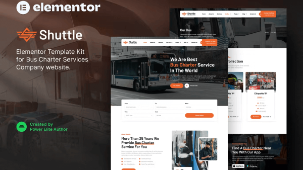 Shuttle and Bus Charter Service Transport Company Elementor Template Kit
