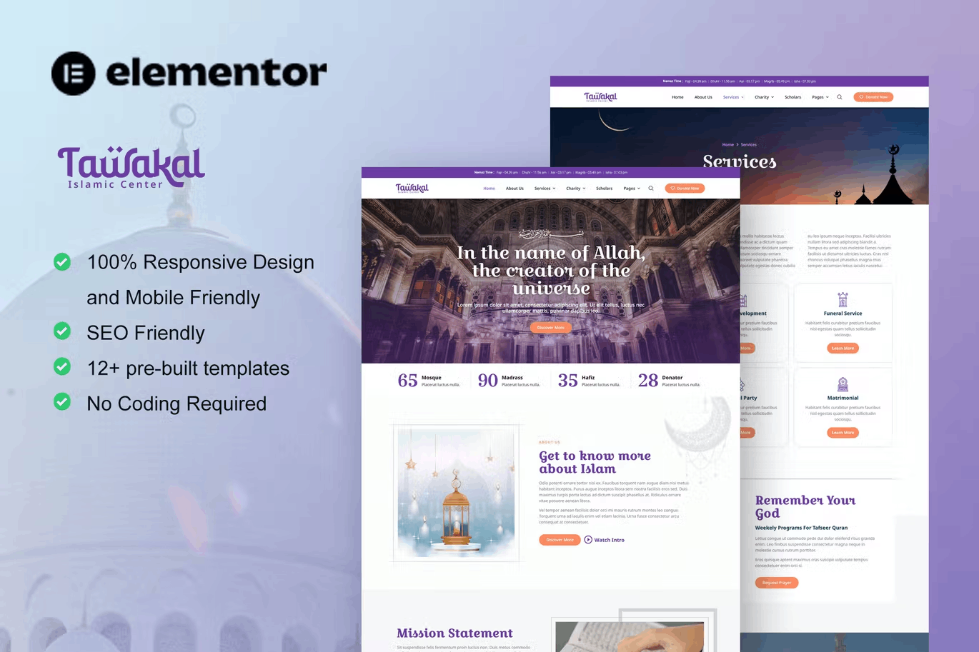 Tawak-Cover.png Tawakal – Mosque and Islamic Center Elementor Template Kit