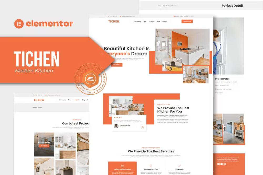 Tichen-Coverimage.png Tichen and Modern Kitchen Elementor Template Kit
