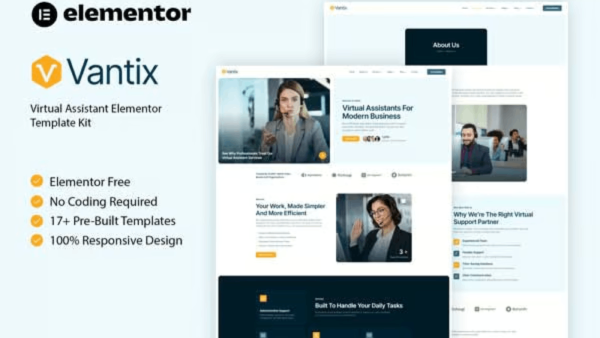 Vantix – Virtual Assistant Elementor Template Kit