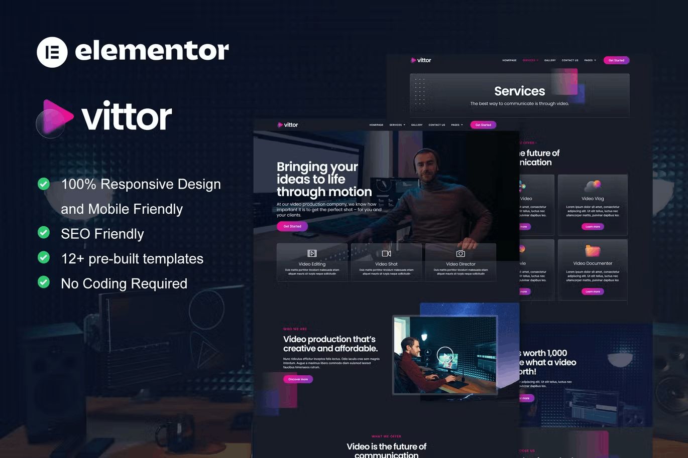 Vittor-Cover-mainpreview-1.png Vittor and Video Production Service Elementor Pro Template Kit
