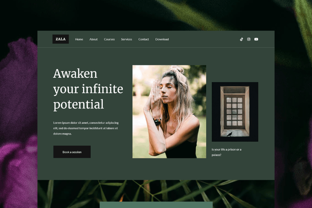 Zala-template-cover.png Zala - Lifestyle Coaching and Therapy Elementor Template Kit