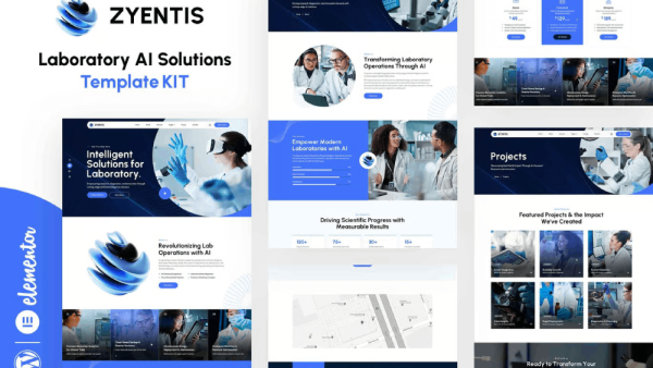 Zyentis – Laboratory AI Solutions Elementor Template Kit