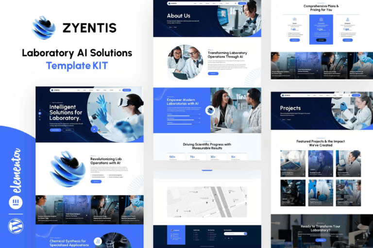 Zyentis – Laboratory AI Solutions Elementor Template Kit