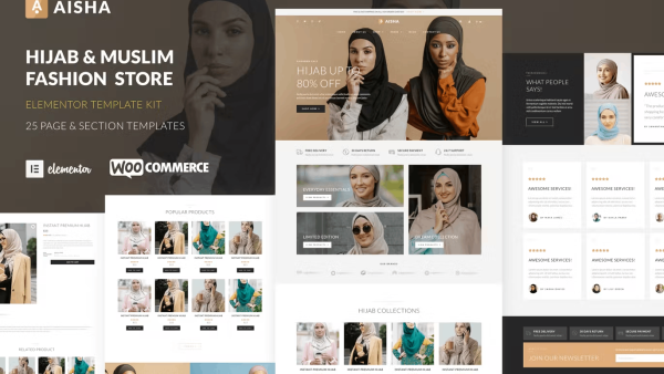 Aisha – Hijab and Muslim Wear Store Elementor Template Kit