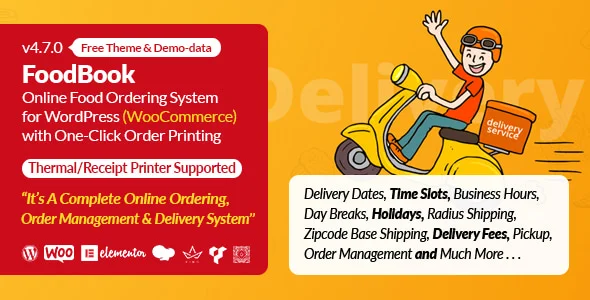 FoodBook Plugin for Online Food Ordering with One-Click Printing