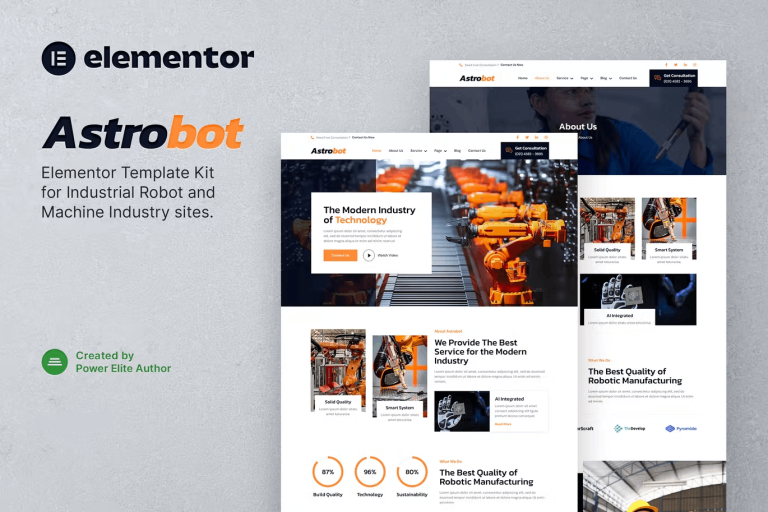 Astrobot – Industrial Robot and Machine Industry Elementor Template Kit