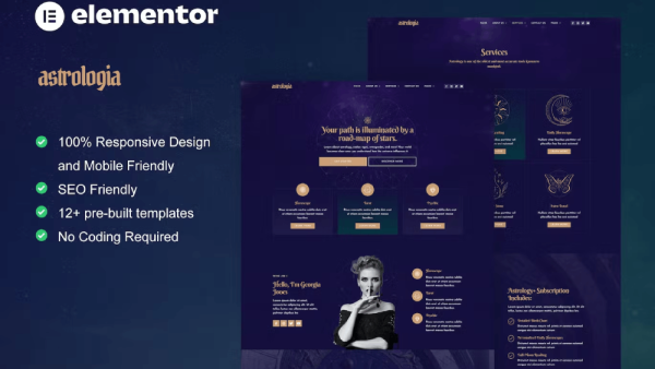 Astrologia and Horoscope Astrology Elementor Template Kit