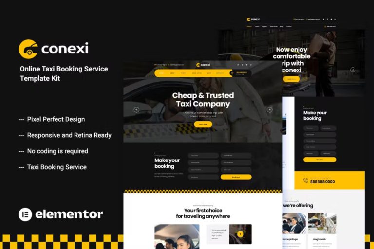 Conexi and Online Taxi Booking Service Template Kit