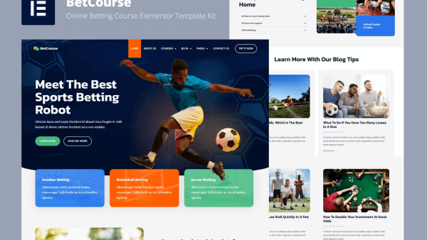 BetCourse – Sports Betting and Prediction Course Elementor Template Kit