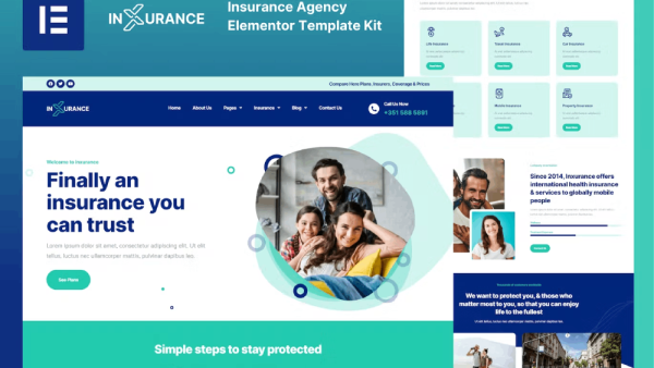 Inxurance and Insurance Agency Elementor Template Kit